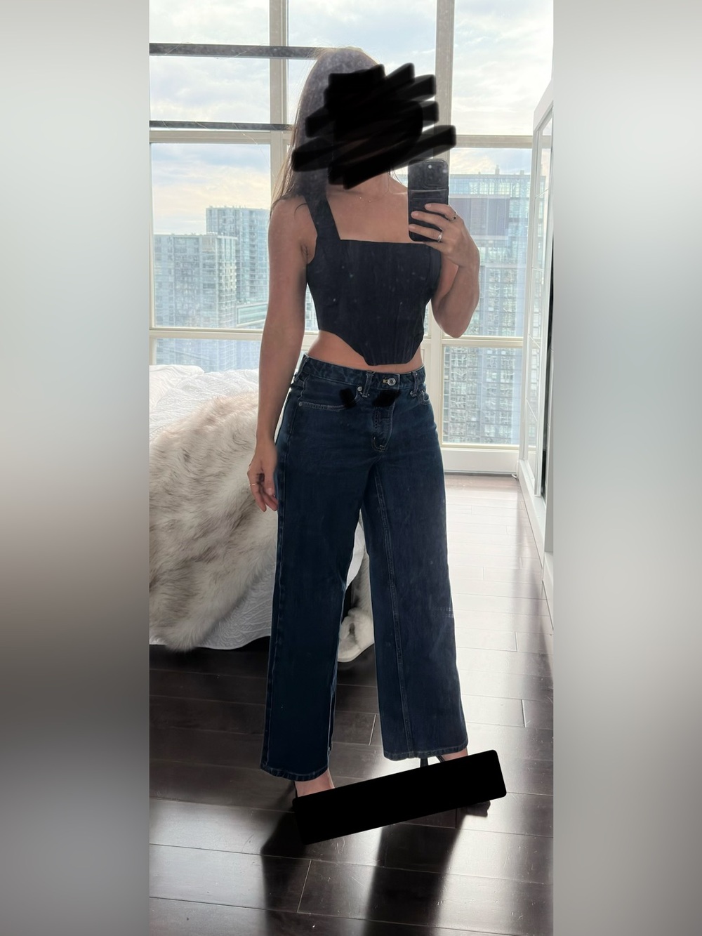 Everlane The Mid-Way Jean 27R Mid Rise Wide Leg Blue Jeans